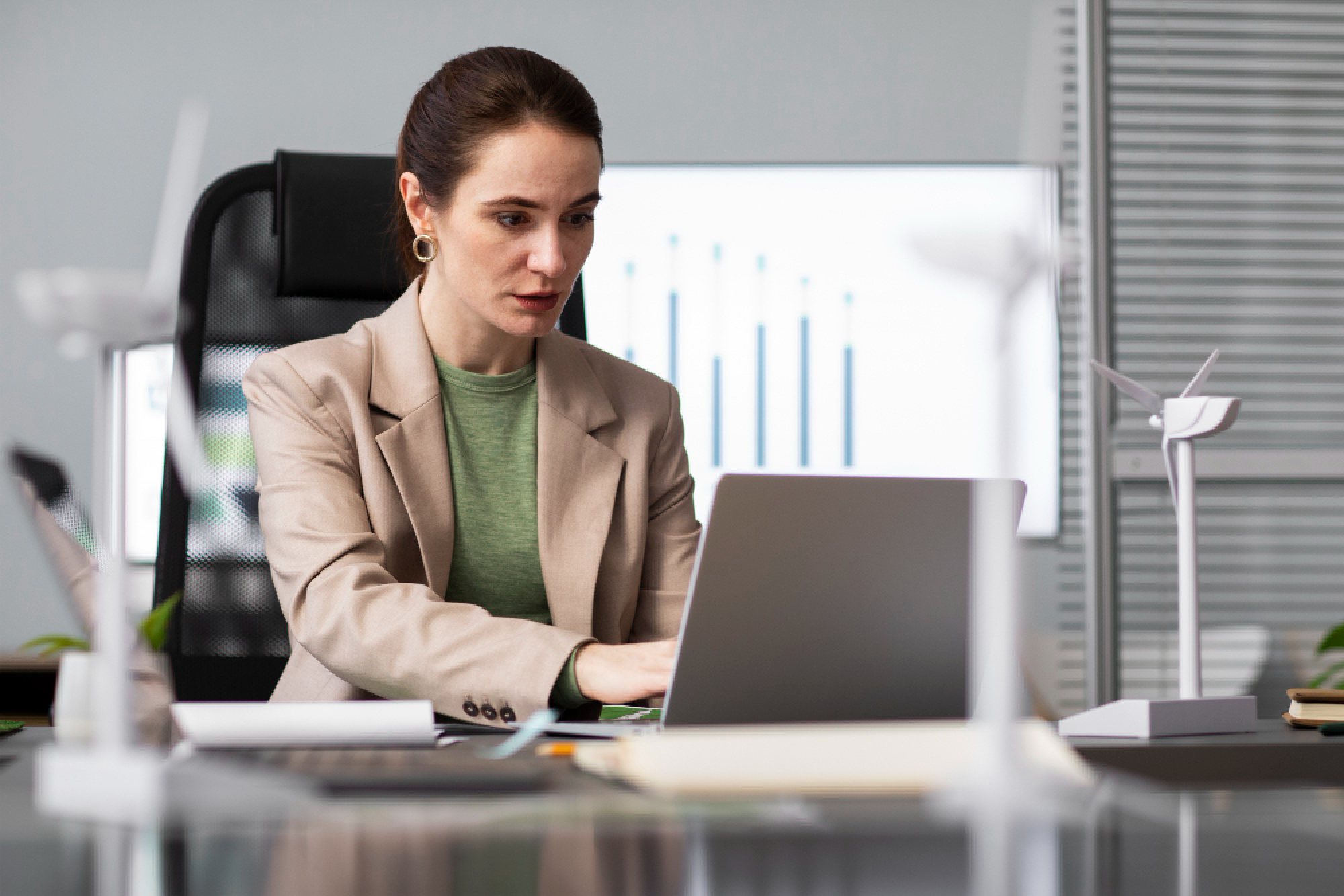 Employee listening to audio